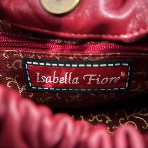 Isabella Fiore Leather & Tapestry Small Shoulder or Handbag With Studs Detail - Picture 9 of 16